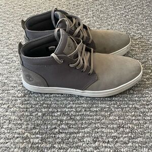 Timberland Gray Chukka Boots with Suede Upper